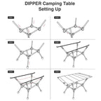 OneTigris Lightweight Portable Folding Table with Mesh Storage Net