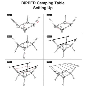 OneTigris Lightweight Portable Folding Table with Mesh Storage Net