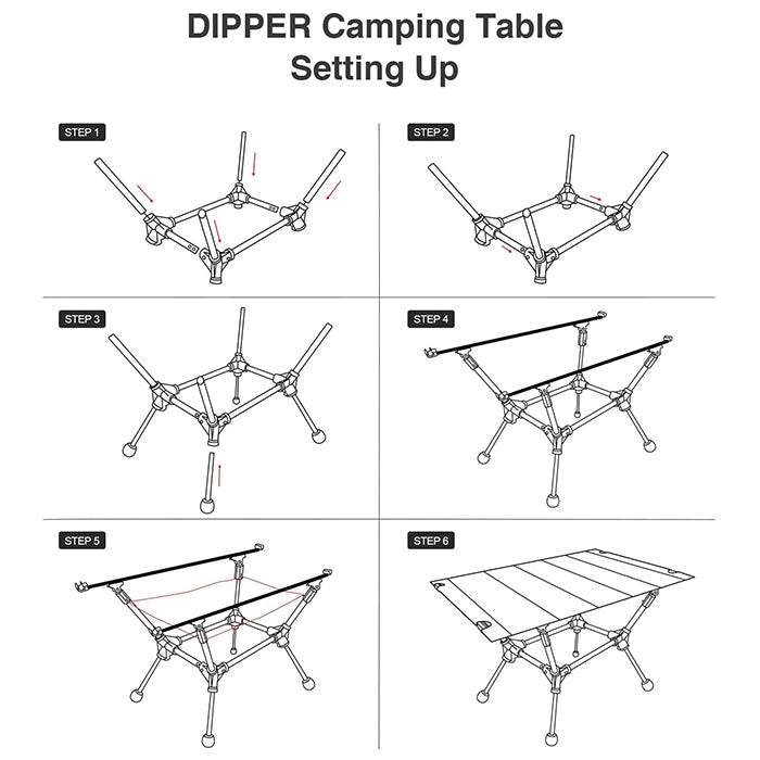 OneTigris Lightweight Portable Folding Table with Mesh Storage Net