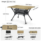 OneTigris Lightweight Portable Folding Table with Mesh Storage Net