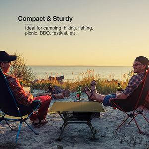 OneTigris Lightweight Portable Folding Table with Mesh Storage Net