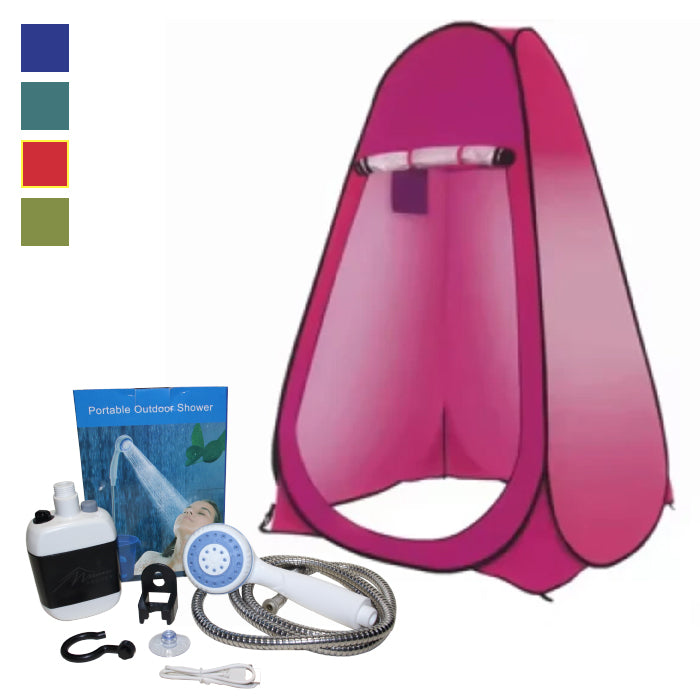 Shower Tent with Rechargeable Shower Kit