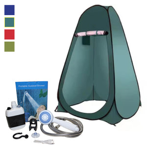 Shower Tent with Rechargeable Shower Kit